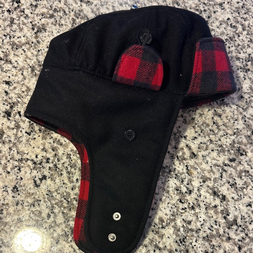 New Era Black and Red Checkered Trapper Hat
